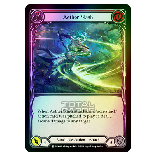 Flesh & Blood - Dynasty - Aether Slash (Red) (Rainbow Foil) - DYN182-RF