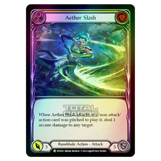 Flesh & Blood - Dynasty - Aether Slash (Yellow) (Rainbow Foil) - DYN183-RF