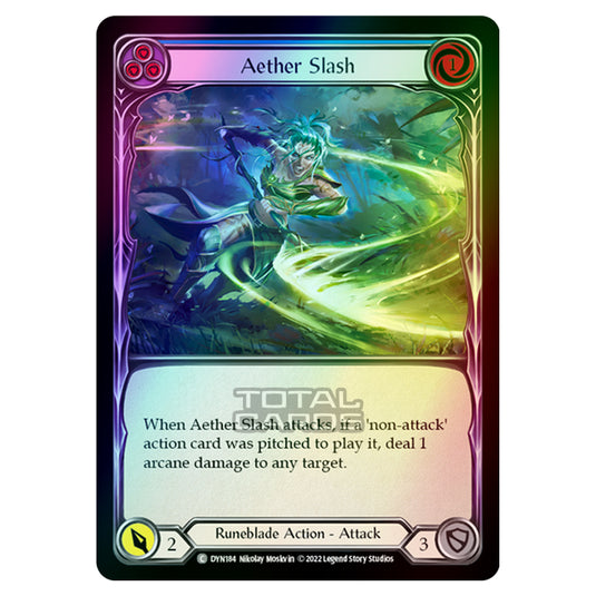 Flesh & Blood - Dynasty - Aether Slash (Blue) (Rainbow Foil) - DYN184-RF