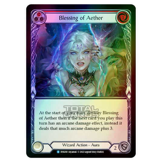 Flesh & Blood - Dynasty - Blessing of Aether (Red) (Rainbow Foil) - DYN200-RF