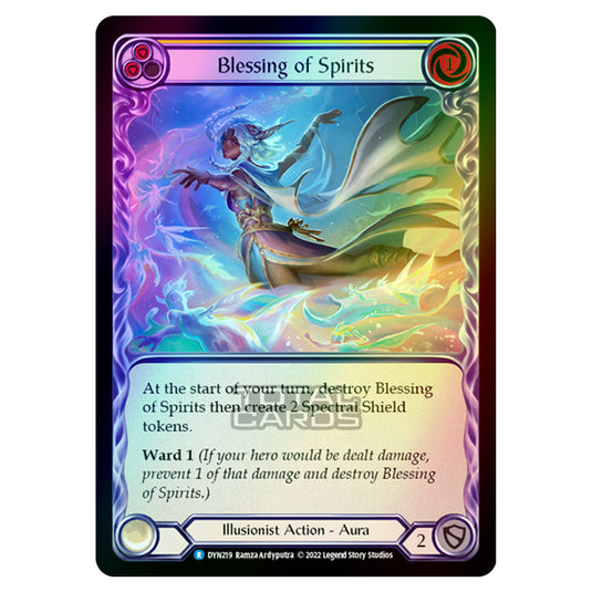 Flesh & Blood - Dynasty - Blessing of Spirits (Yellow) (Rainbow Foil) - DYN219-RF