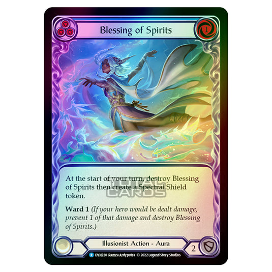 Flesh & Blood - Dynasty - Blessing of Spirits (Blue) (Rainbow Foil) - DYN220-RF