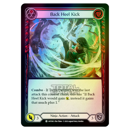 Flesh & Blood - Outsiders - Back Heel Kick (Red) (Rainbow Foil) - OUT065