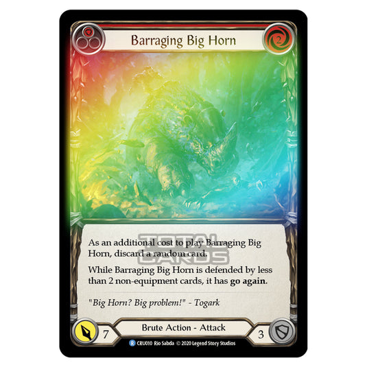 Flesh & Blood - Crucible of War - Barraging Bighorn (Rare) - CRU010 (Rainbow Foil)