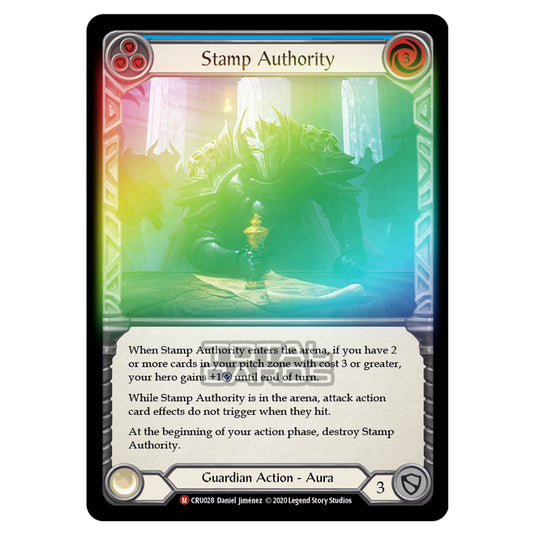 Flesh & Blood - Crucible of War - Stamp Authority (Majestic) - CRU028 (Rainbow Foil)