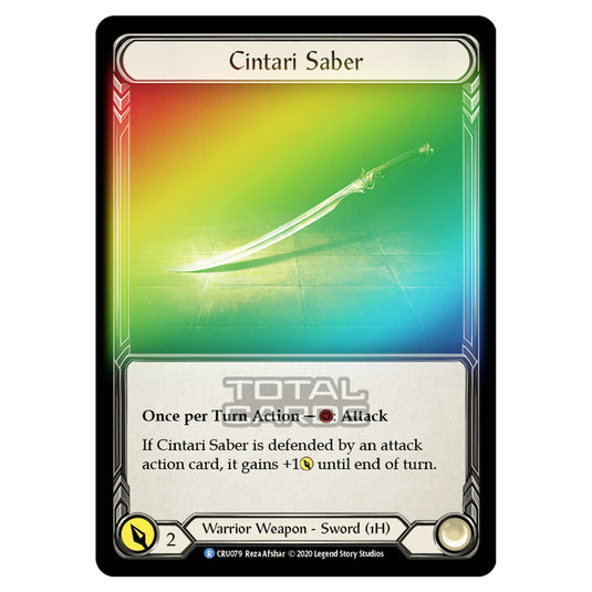 Flesh & Blood - Crucible of War - Cintari Saber (Rare) - CRU079 (Rainbow Foil)