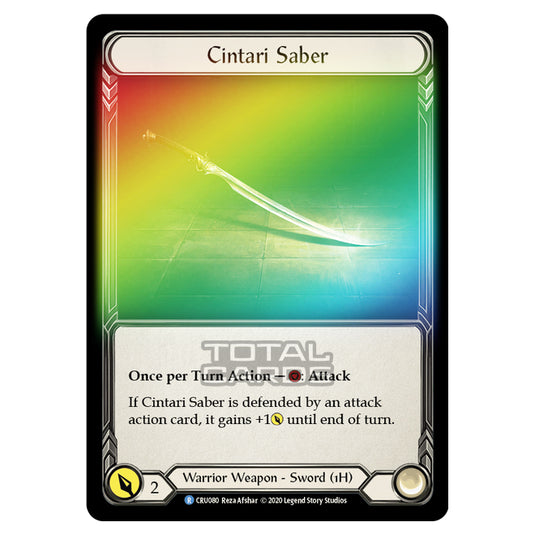 Flesh & Blood - Crucible of War - Cintari Saber (Rare) - CRU080 (Rainbow Foil)