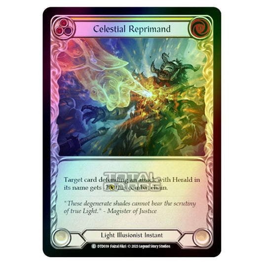 Flesh & Blood - Dusk Till Dawn - Celestial Reprimand (Yellow) (Rainbow Foil) - DTD039