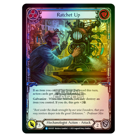 Flesh & Blood - Bright Lights - Ratchet Up (Blue) (Rainbow Foil) - EVO107