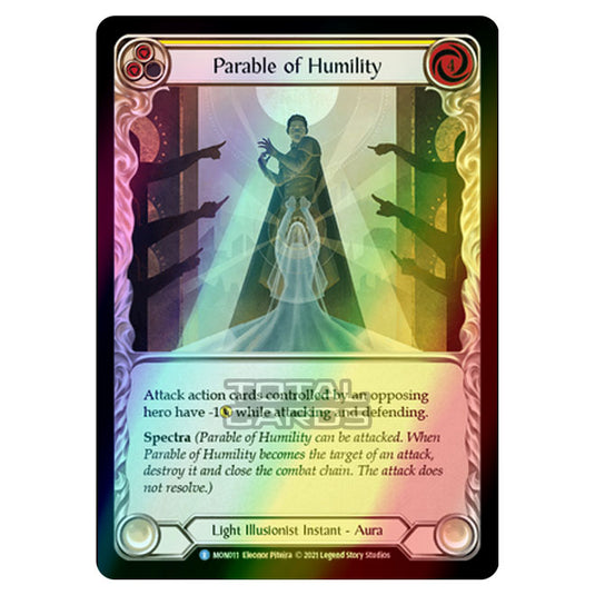 Flesh & Blood - Monarch - Parable of Humility (Rare) MON011 (Rainbow Foil)