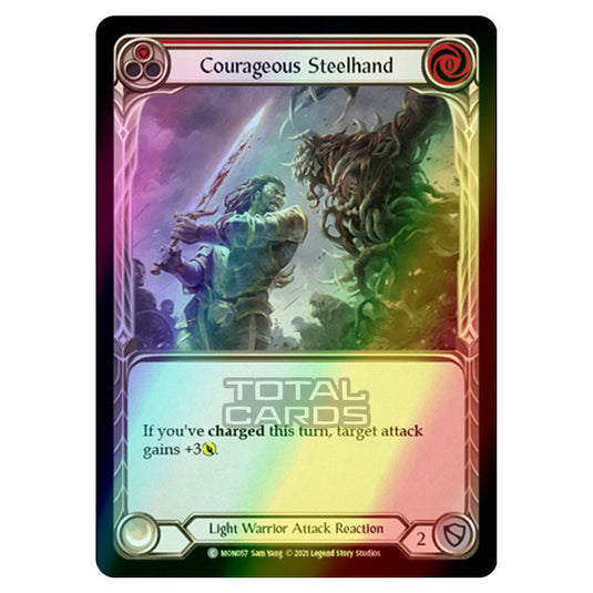 Flesh & Blood - Monarch - Courageous Steelhand (Common) MON057 (Rainbow Foil)