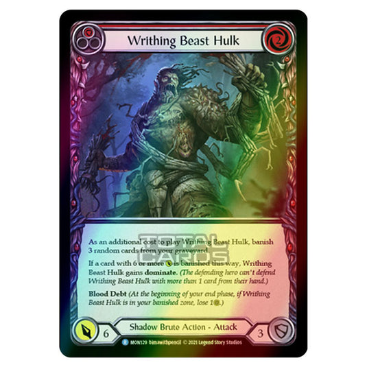 Flesh & Blood - Monarch - Writhing Beast Hulk (Rare) MON129 (Rainbow Foil)