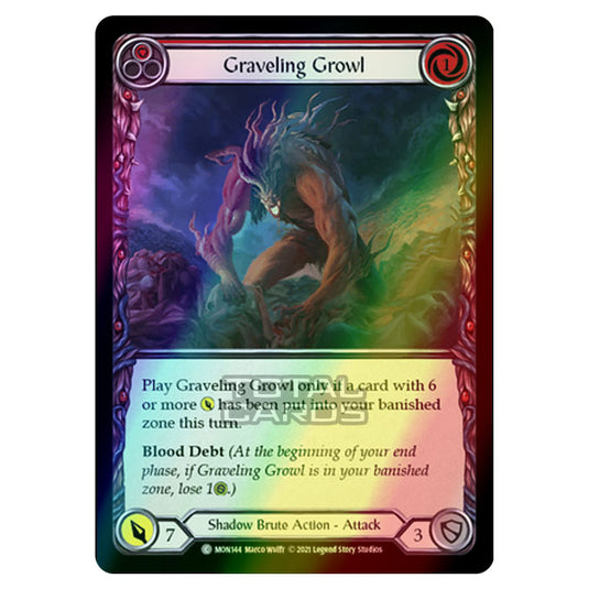 Flesh & Blood - Monarch - Graveling Growl (Common) MON144 (Rainbow Foil)