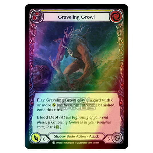 Flesh & Blood - Monarch - Graveling Growl (Common) MON145 (Rainbow Foil)