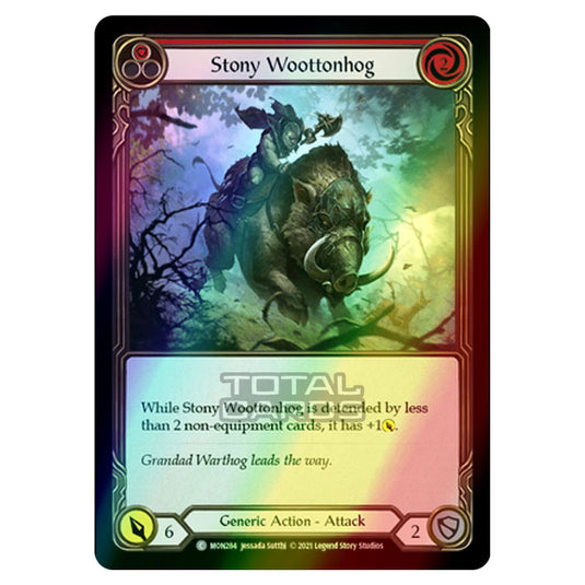 Flesh & Blood - Monarch - Stony Wootenhog (Common) MON284 (Rainbow Foil)