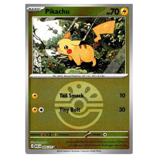 Pokemon - Mega Evolution - Ascended Heroes - Ball & Rocket Reverse Holo - Pikachu - 055/217