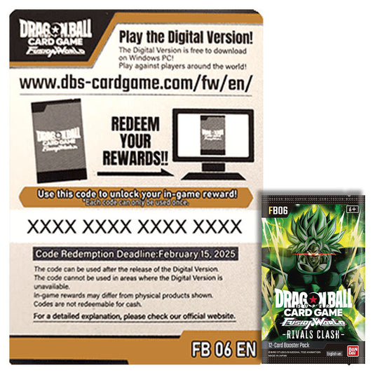 Dragon Ball Super Card Game - Fusion World - Rivals Clash  - Online Code Card