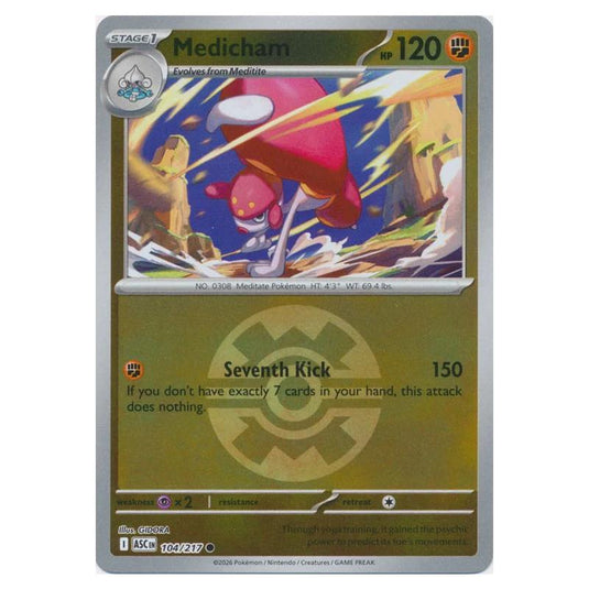 Pokemon - Mega Evolution - Ascended Heroes - Ball & Rocket Reverse Holo - Medicham - 104/217