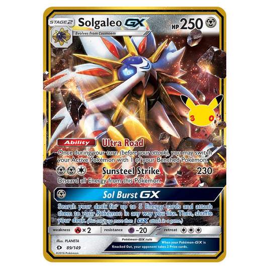 Pokemon - 30th Celebration - Solgaleo GX - 89/149