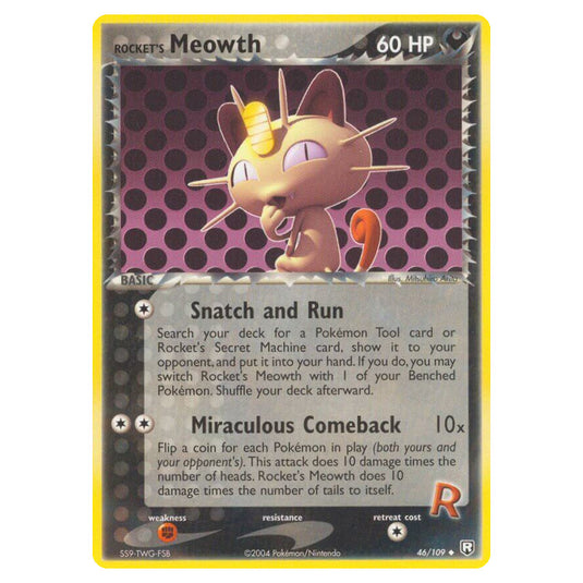 Pokemon - EX Team Rocket Returns - Rocket's Meowth - 046/109