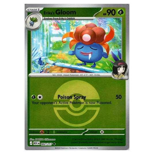 Pokemon - Mega Evolution - Ascended Heroes - Ball & Rocket Reverse Holo - Erika's Gloom - 002/217