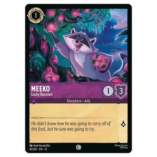 Lorcana - Attack of the Vine - Meeko - Lucky Raccoon (Common) - 47/207