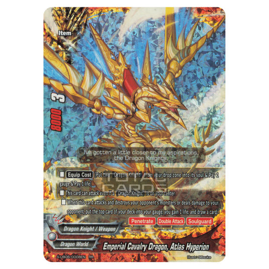 Future Card Buddyfight - Buddy Again Vol.3 Beyond the Ages - Emperial Cavalry Dragon, Atlas Hyperion (RR) S-UB06/0008