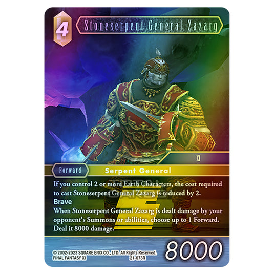 Final Fantasy - Beyond Destiny - Stoneserpent General Zazarg - (21-073R) (Foil)