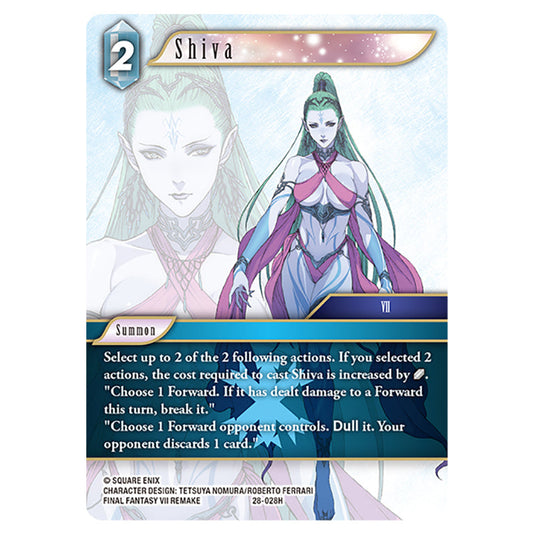 Shiva 28-028H card from the Final Fantasy set Dreamlike Oceans