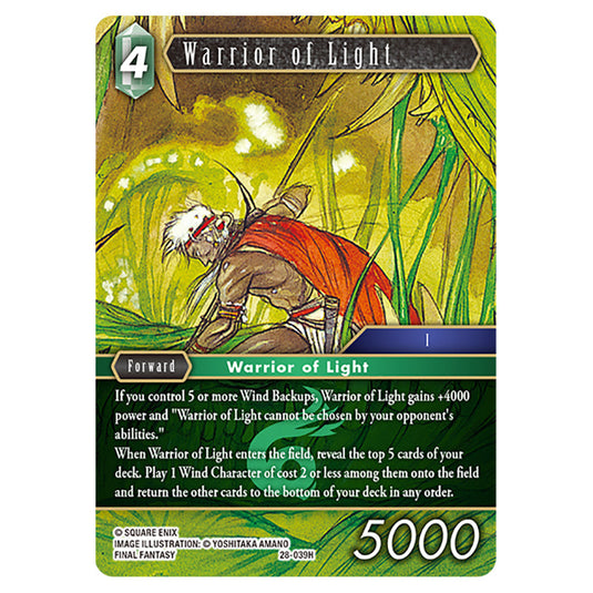 Warrior of Light 28-039H card from the Final Fantasy set Dreamlike Oceans