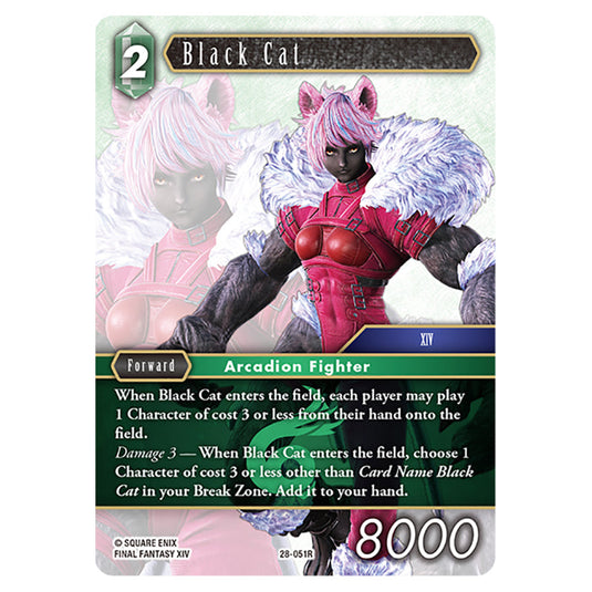 Black Cat 28-051R card from the Final Fantasy set Dreamlike Oceans