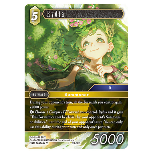 Rydia 28-072L card from the Final Fantasy set Dreamlike Oceans