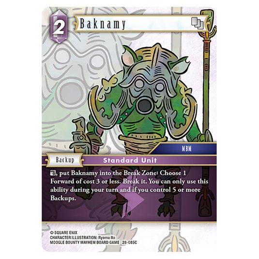 Baknamy 28-085C card from the Final Fantasy set Dreamlike Oceans