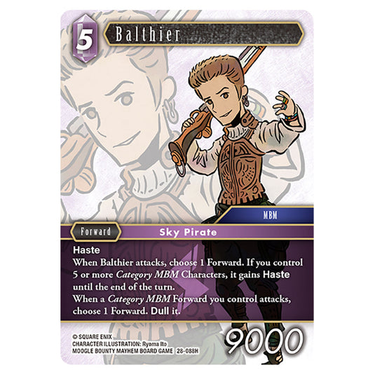 Balthier 28-088H card from the Final Fantasy set Dreamlike Oceans