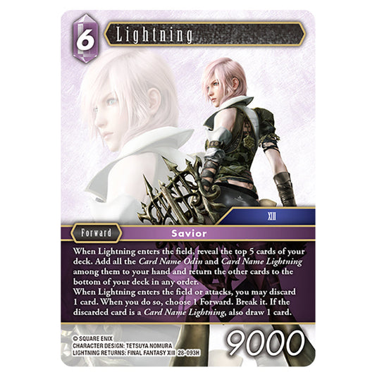 Lightning 28-093H card from the Final Fantasy set Dreamlike Oceans