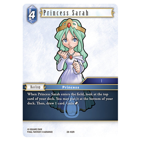 Princess Sarah 28-102R card from the Final Fantasy set Dreamlike Oceans