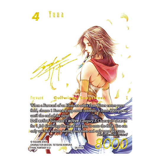 Yuna 28-111H-a card from the Final Fantasy set Dreamlike Oceans