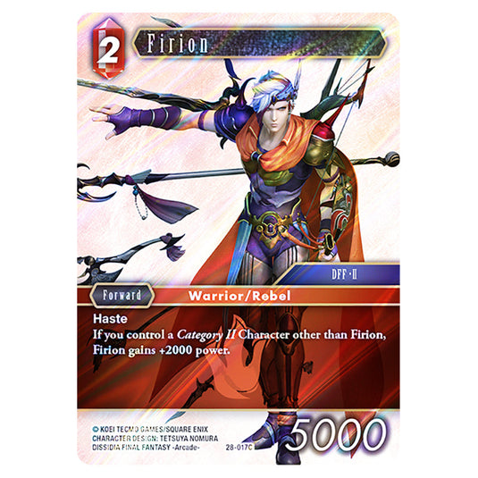Firion 28-017C card from the Final Fantasy set Dreamlike Oceans