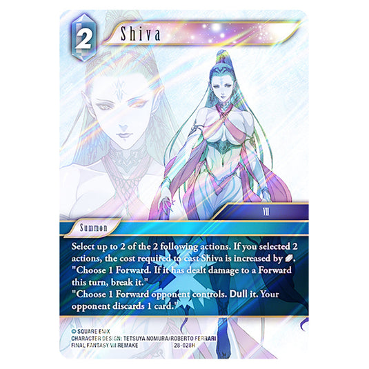 Shiva 28-028H card from the Final Fantasy set Dreamlike Oceans