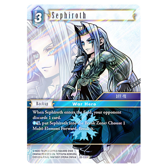 Sephiroth 28-033C card from the Final Fantasy set Dreamlike Oceans