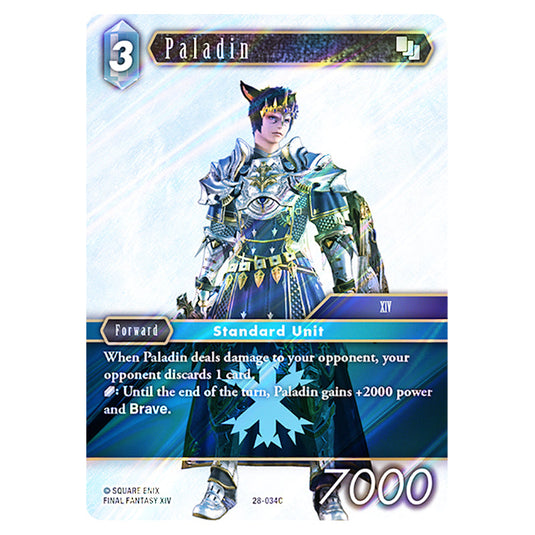 Paladin 28-034C card from the Final Fantasy set Dreamlike Oceans