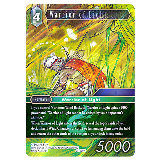 Warrior of Light 28-039H card from the Final Fantasy set Dreamlike Oceans