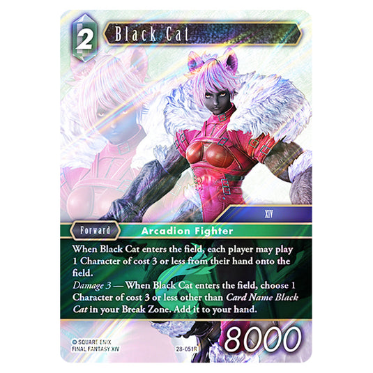 Black Cat 28-051R card from the Final Fantasy set Dreamlike Oceans