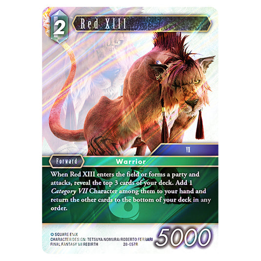 Red XIII 28-057R card from the Final Fantasy set Dreamlike Oceans