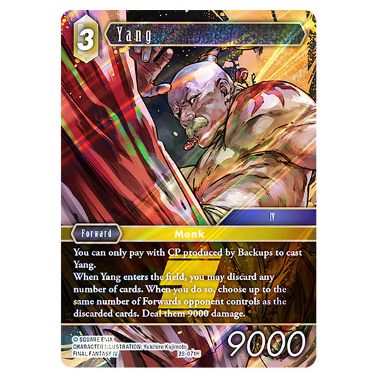 Yang 28-071H card from the Final Fantasy set Dreamlike Oceans