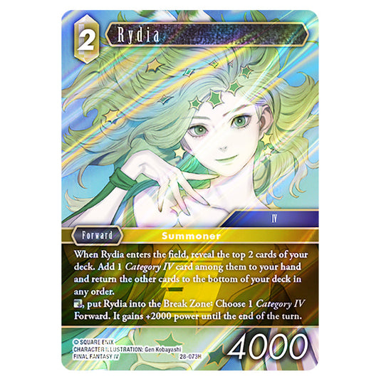 Rydia 28-073H card from the Final Fantasy set Dreamlike Oceans