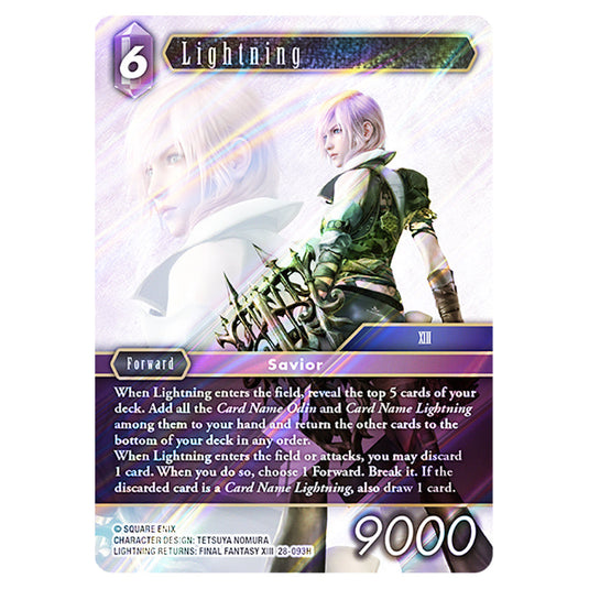 Lightning 28-093H card from the Final Fantasy set Dreamlike Oceans