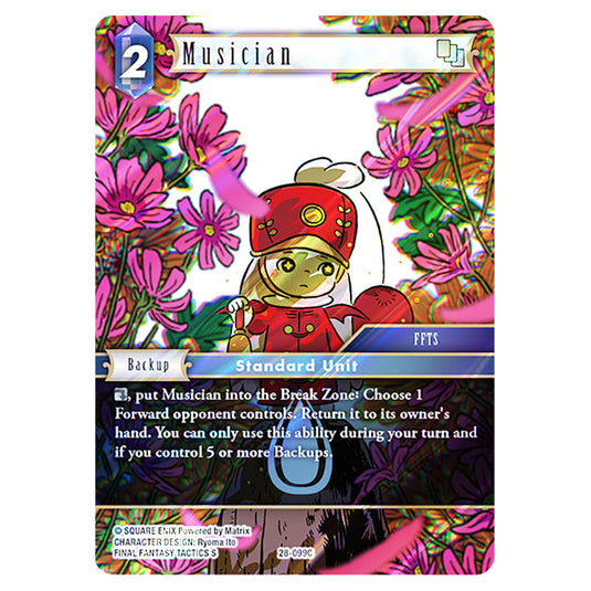 Musician 28-099C card from the Final Fantasy set Dreamlike Oceans