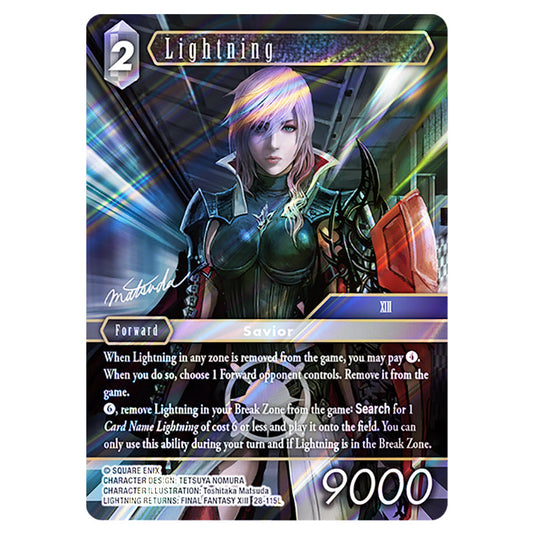 Lightning 28-115L card from the Final Fantasy set Dreamlike Oceans