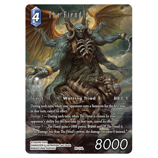 The Fiend 20-114L-a card from the Final Fantasy set Gunslinger in the Abyss